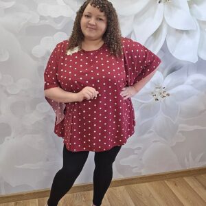 Bluzka z Koła Groszki Plus Size – lejąca włoska wiskoza - obrazek 4
