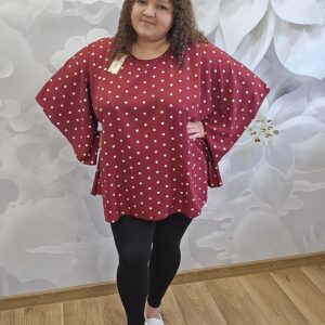 Bluzka z Koła Groszki Plus Size – lejąca włoska wiskoza - obrazek 3