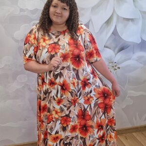 Sukienka Kolorowa - Biała - obrazek 2