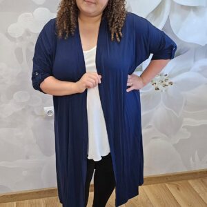 Narzutka Dłuższa Plus Size - Granat - obrazek 4