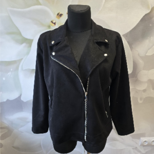 Ramoneska Zamszowa Plus Size - Czarna - obrazek 2