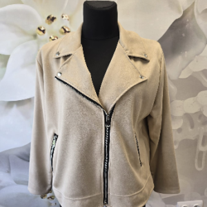 Ramoneska Zamszowa Plus Size - Beż - obrazek 4