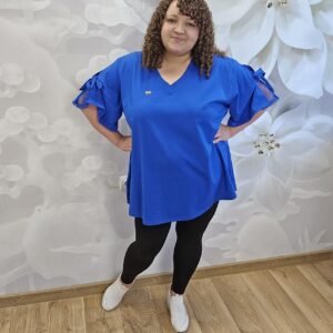 Bluzka z Kokardkami i Tiulem Plus Size – Chaber - obrazek 4