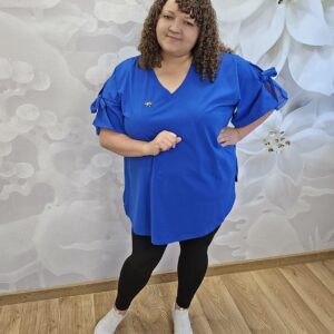 Bluzka z Kokardkami i Tiulem Plus Size – Chaber - obrazek 3