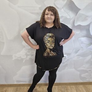 Bluzka z Kobietą z Cyrkonii Plus Size - obrazek 4
