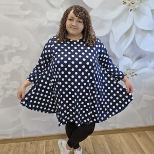 Tunika Grochy Plus Size – Granat - obrazek 3