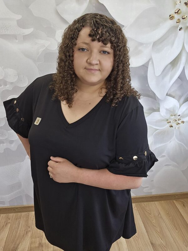Tunika Felicja Plus Size czarna – widok z przodu