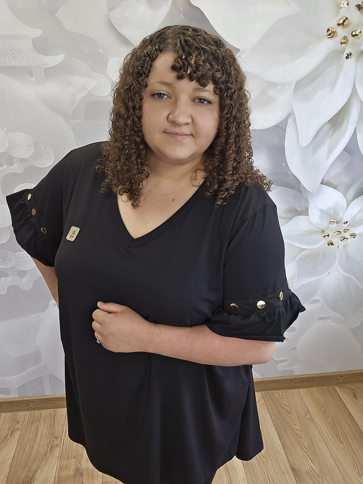Tunika Felicja Plus Size czarna – widok z przodu